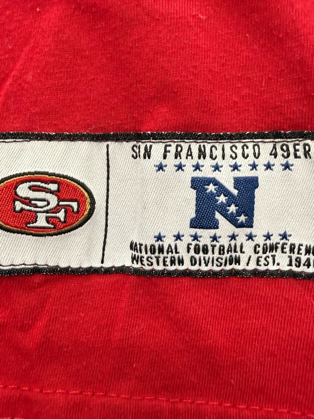 NFL Team Apparel Red San Francisco 49ers Kids Top with Gold Lettering youth sz 8 - Picture 4 of 7